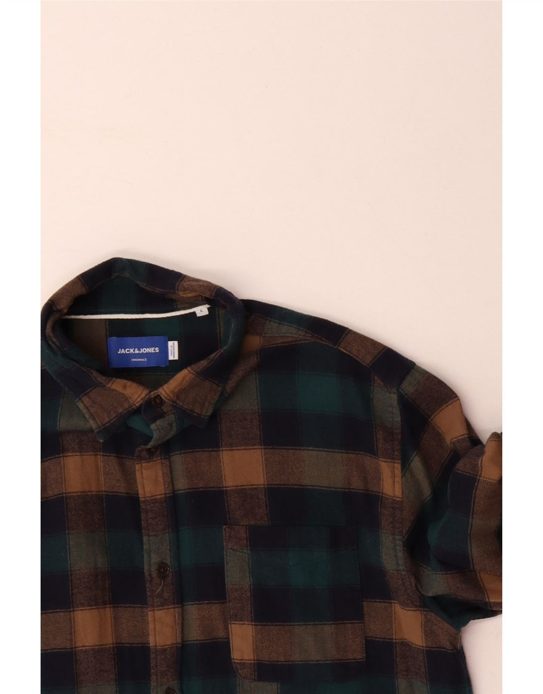 Męska koszula flanelowa JACK & JONES, duża, wielokolorowa bawełniana kratka