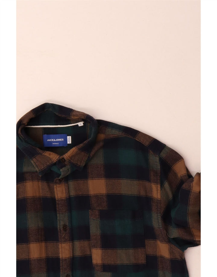 Męska koszula flanelowa JACK & JONES, duża, wielokolorowa bawełniana kratka