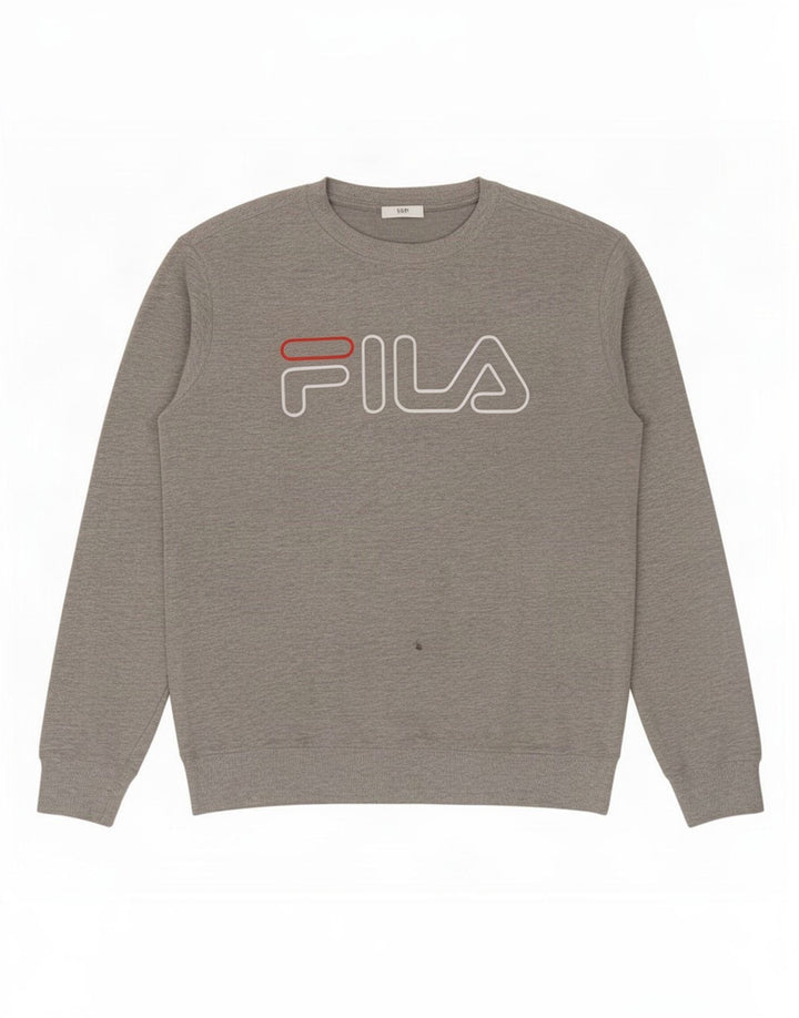 Męska bluza z grafiką Fila, średnioszara, bawełniana