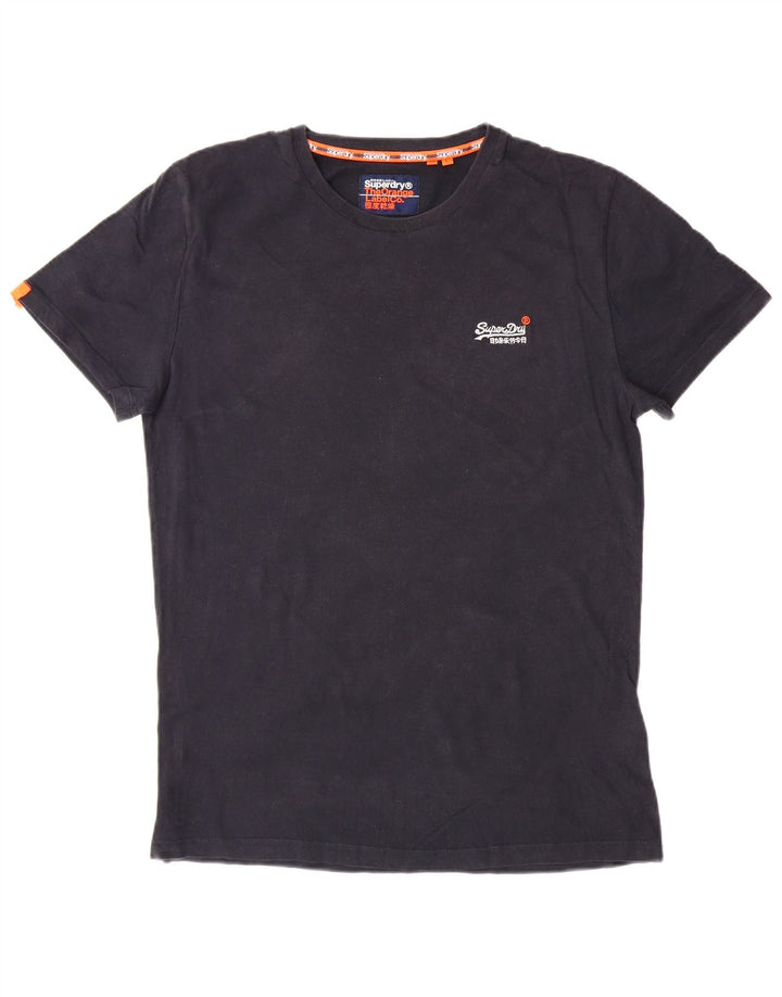 SUPERDRY Męski T-shirt Top Duży Czarny Bawełniany Klasyczny