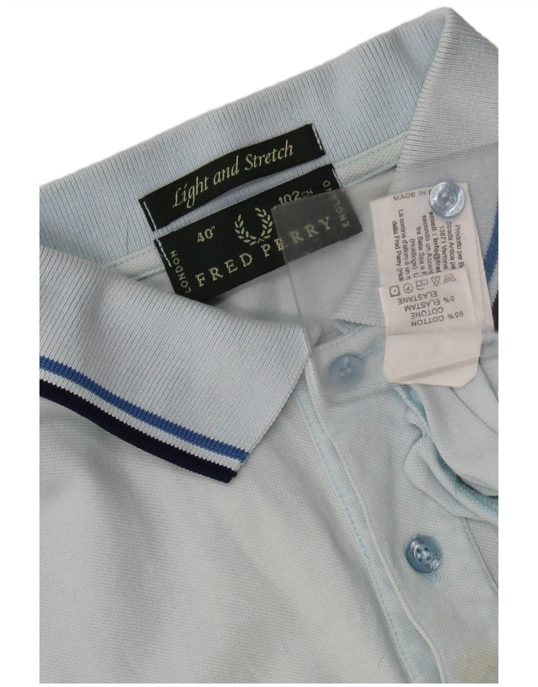 FRED PERRY Męska lekka i elastyczna koszulka polo, mała, niebieska, bawełniana