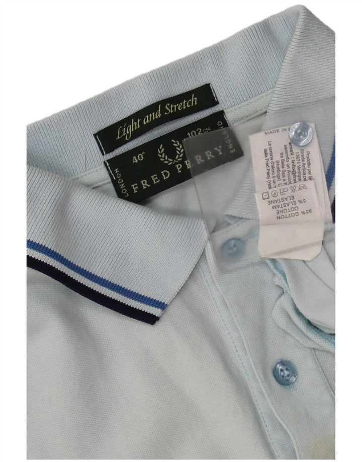 FRED PERRY Męska lekka i elastyczna koszulka polo, mała, niebieska, bawełniana