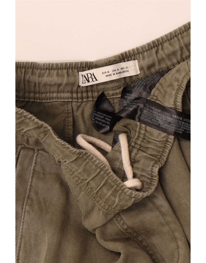 Męskie spodnie dresowe Zara Cargo, średnie W31 L26 Khaki Lyocell