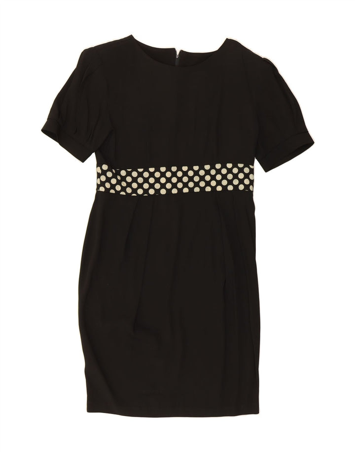 VINTAGE Womens Sheath Dress UK 12 Medium Black Polka Dot Vintage Vintage and Second-Hand Vintage from Messina Hembry 