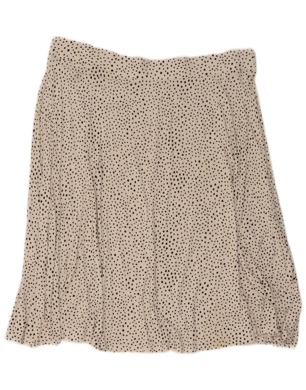 Marks & Spencer Damska spódnica w kształcie litery A UK 20 2XL W40 Biała wiskoza w cętki