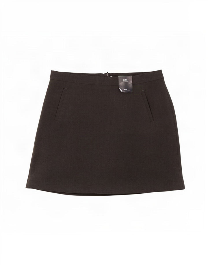 Marks & Spencer Damska spódnica mini UK 12 Medium W30 Szary poliester