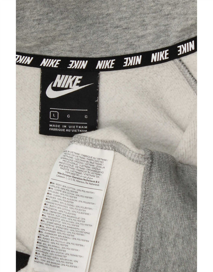 Pełny dres męski Nike, duży, szary, bawełniany z blokami kolorów