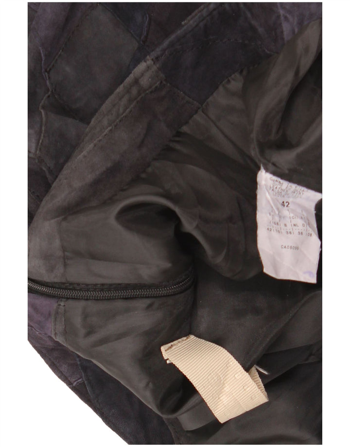 Damska zamszowa spódnica VINTAGE UK 10 Small W28 Wielobarwna patchworkowa skóra