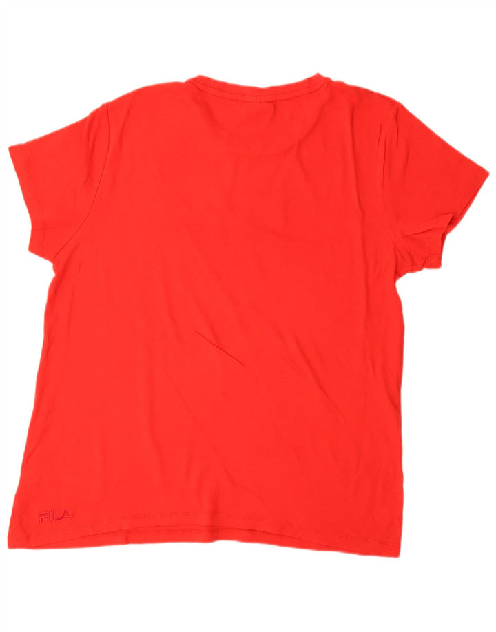 Damska koszulka z grafiką Fila Top UK 18 XL, czerwona bawełna