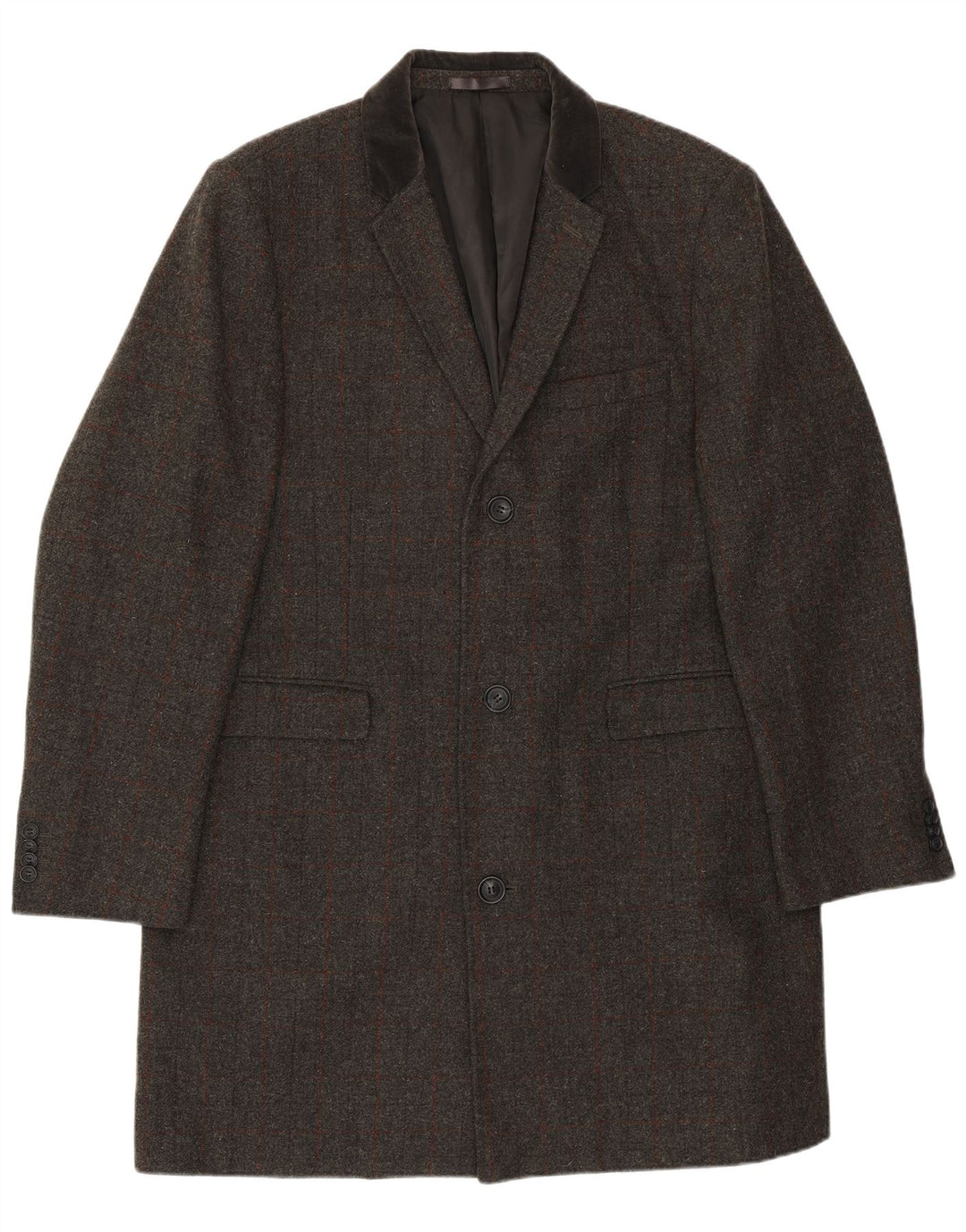 Męska marynarka VINTAGE Regular Longline zapinana na 3 guziki UK 46 3XL Szara kratka