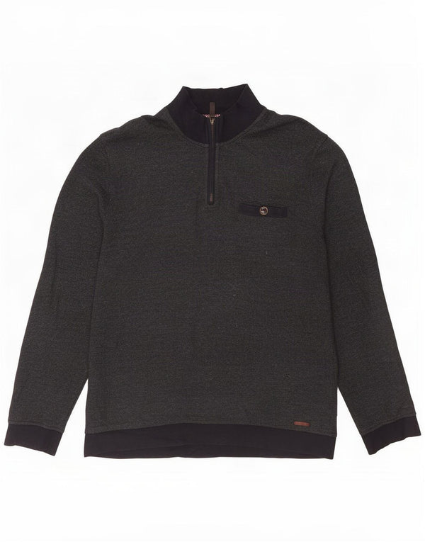 Męski sweter Ted Baker z zamkiem błyskawicznym, rozmiar 6 2XL, granatowy, bawełniany