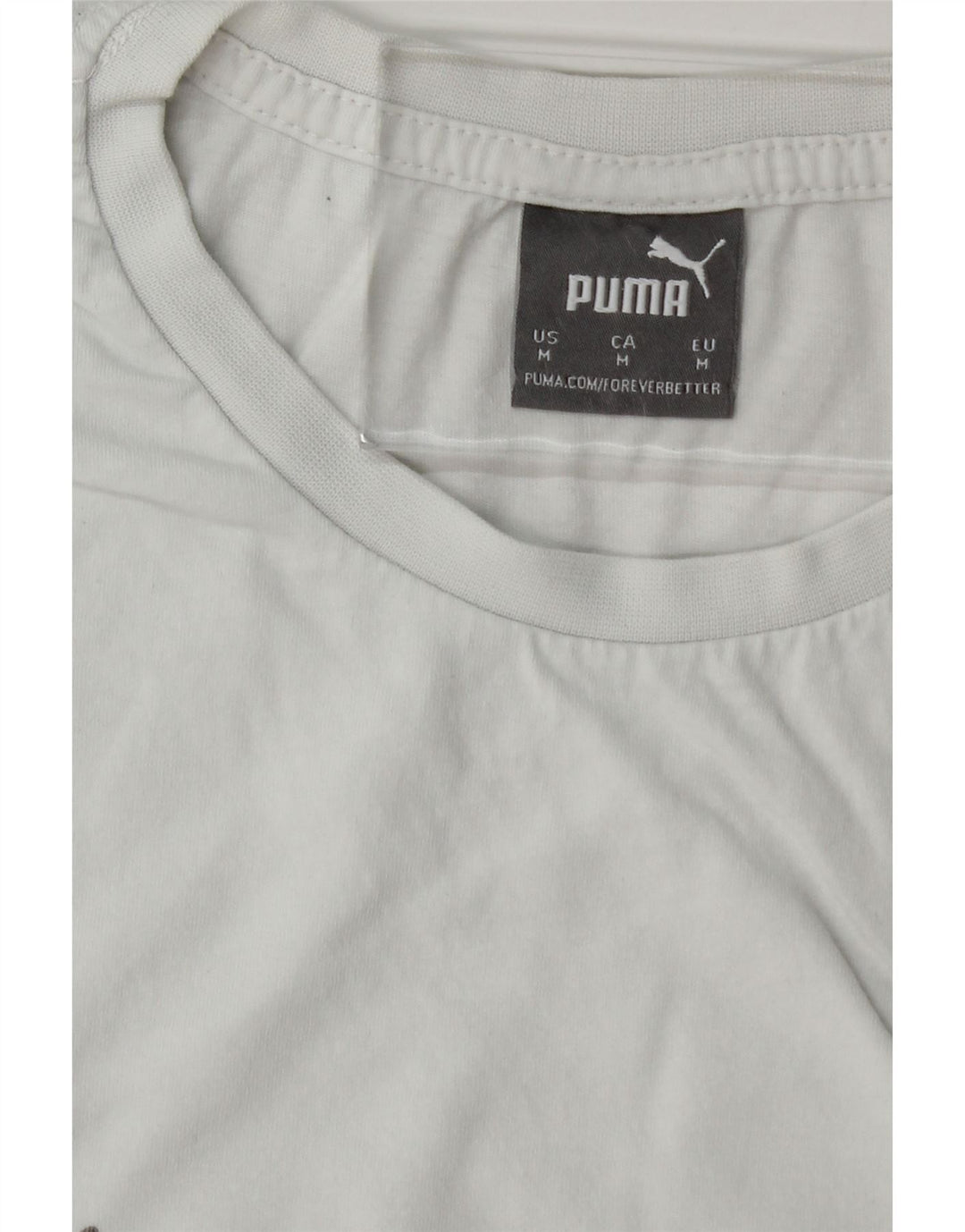 PUMA Mens Graphic T-Shirt Top Medium White Cotton Vintage Puma and Second-Hand Puma from Messina Hembry 