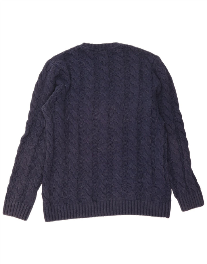 Męski sweter z okrągłym dekoltem Tommy Hilfiger, średni granatowy, bawełniany