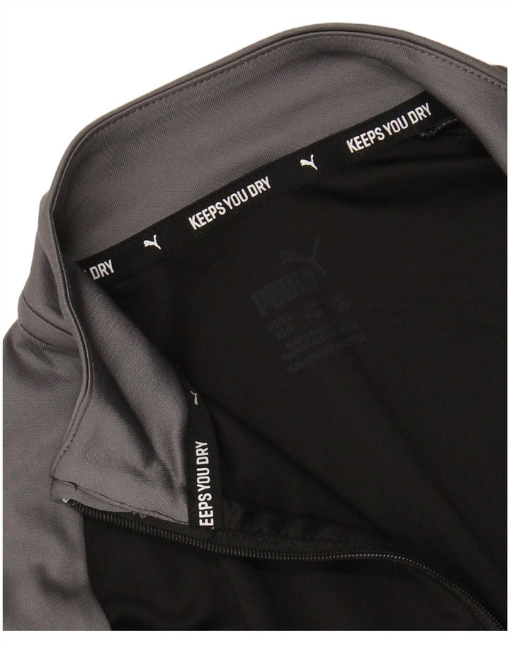 Chłopięcy dresowy sweter z grafiką PUMA, 7-8 lat, czarny, z blokami kolorów