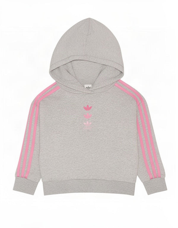 Adidas Dziewczęca Bluza Z Kapturem 4-5 Lat Szara Nakrapiana Bawełna