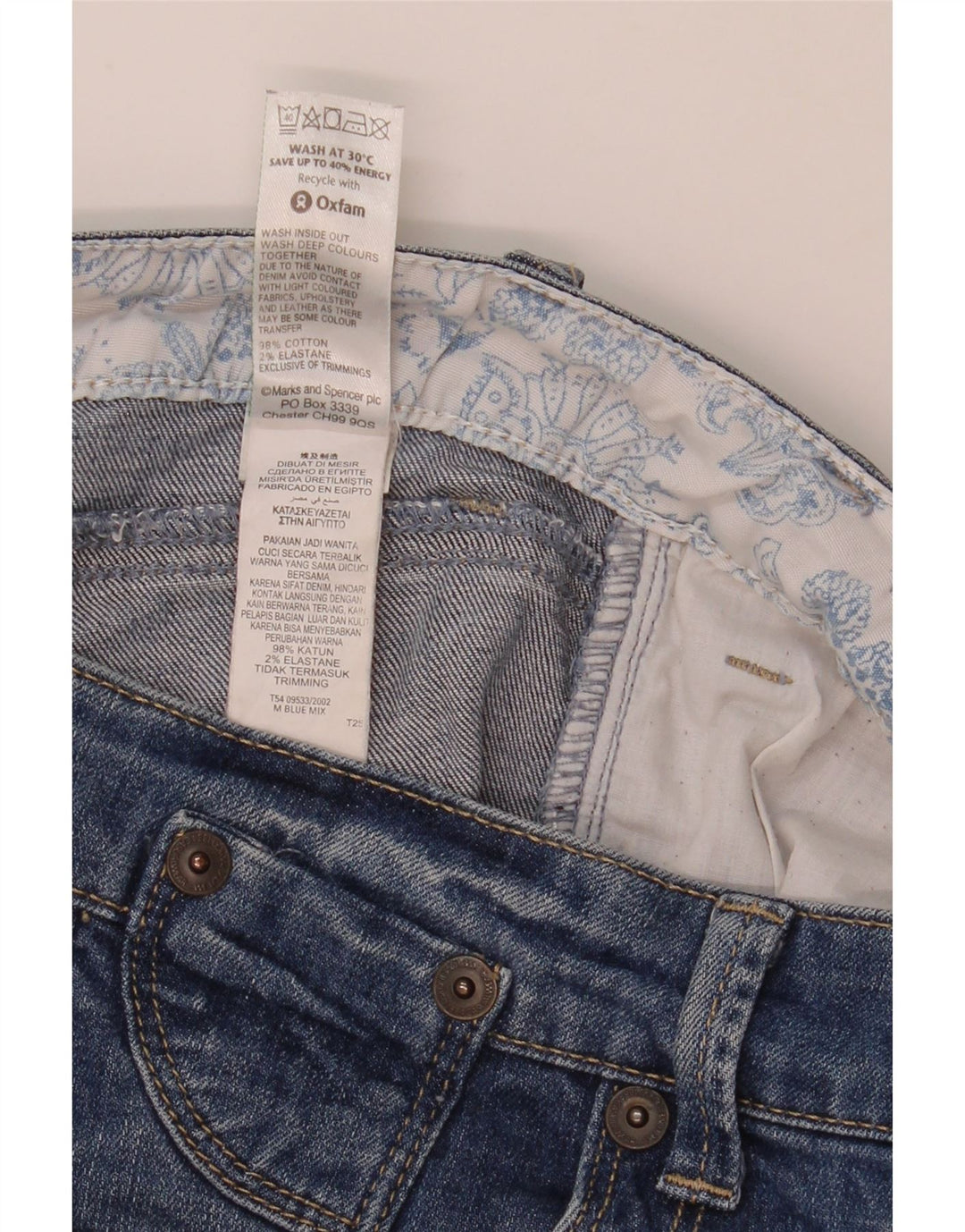Męskie spodenki jeansowe Marks & Spencer UK 12 Medium W32, niebieskie, bawełniane