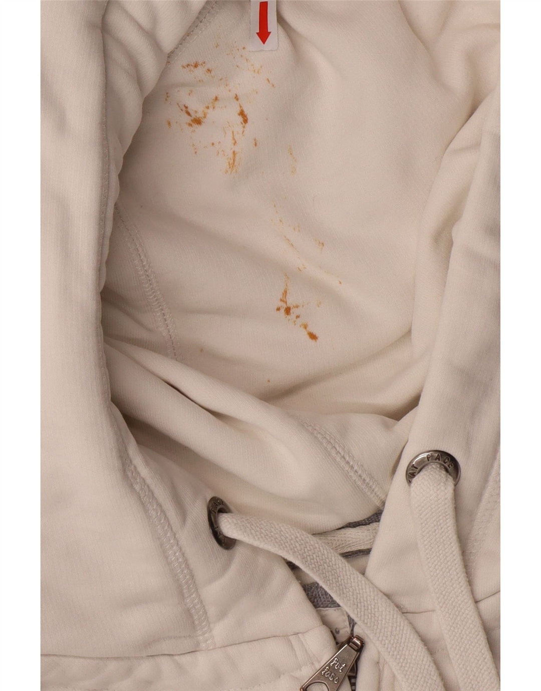 FAT FACE Womens Zip Hoodie Sweater UK 12 Medium  White Cotton