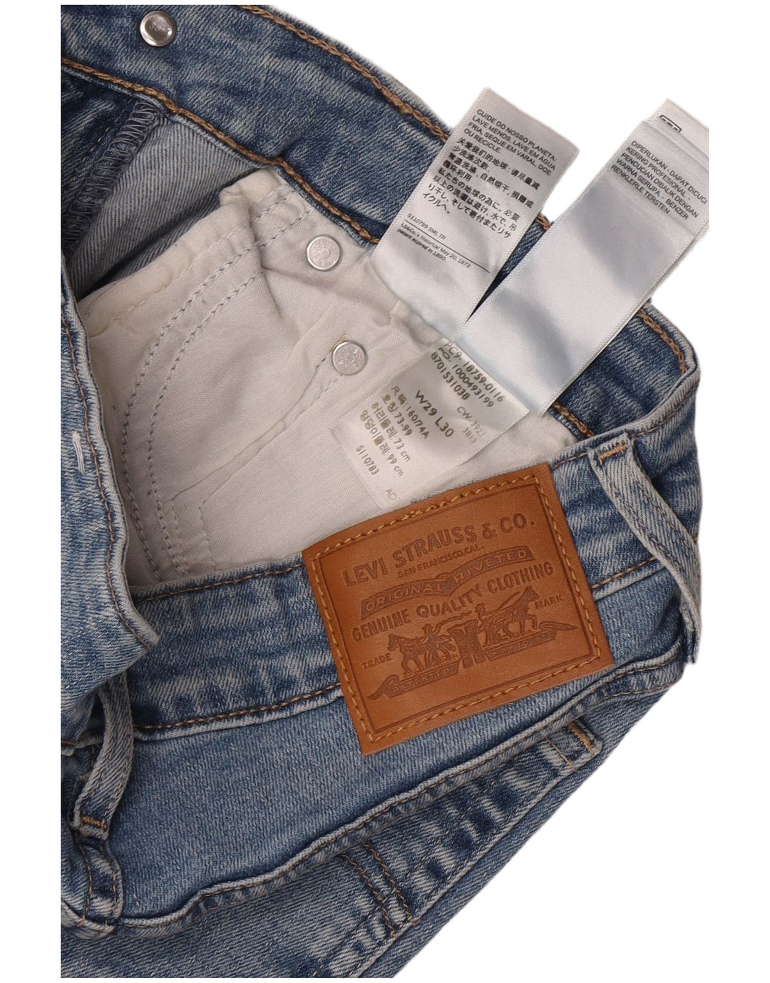 Damskie dżinsy Levi's 725 z wysokim stanem Bootcut W29 L27 Niebieska bawełna