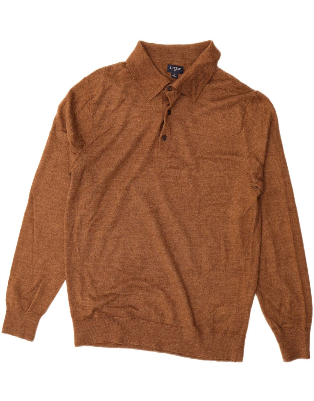 J. CREW Męski sweter polo ze średnim brązowym akrylem