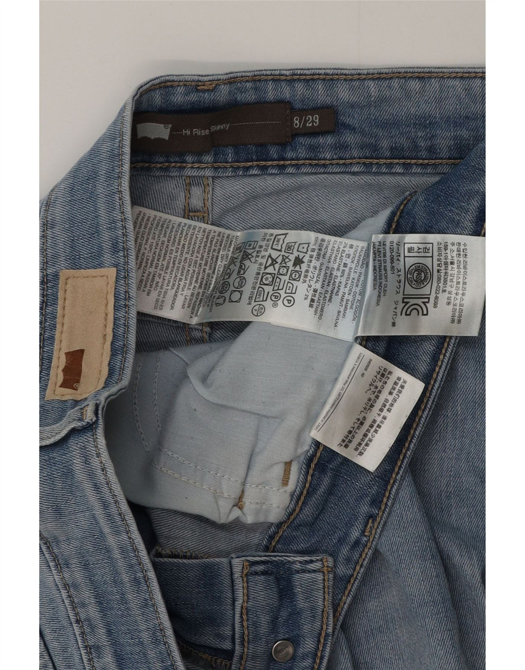 Damskie jeansy skinny z wysokim stanem LEVI'S US 8 Medium W29 L32 Niebieska bawełna