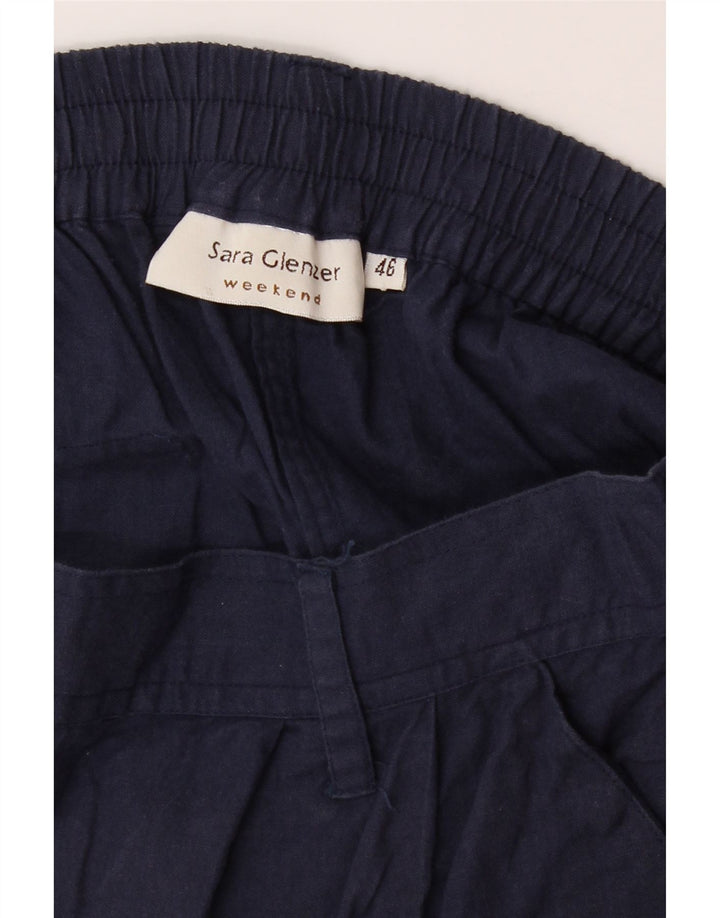 SARA GLENZER Womens Pegged Chino Shorts IT 46 Large W32  Navy Blue Vintage Sara Glenzer and Second-Hand Sara Glenzer from Messina Hembry 