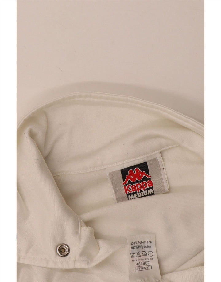 Męska kurtka dresowa KAPPA z grafiką, poliester w kolorze średniej bieli