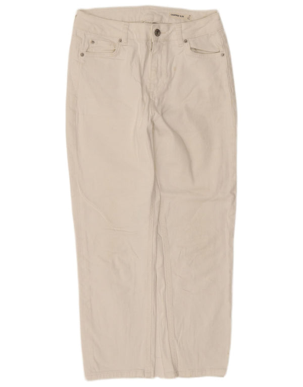 Marks & Spencer Damskie krótkie jeansy UK 10 Small W28 L24 Biała bawełna