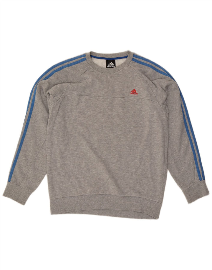 Bluza męska Adidas, średnia szara bawełna