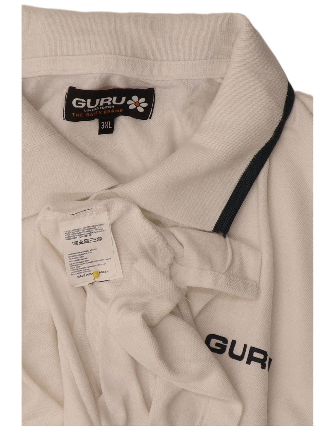 Męska koszulka polo Guru 3XL Biała bawełna