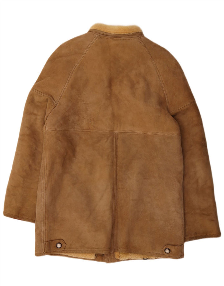 Vintage męska kurtka Shearling UK 38 średni beż