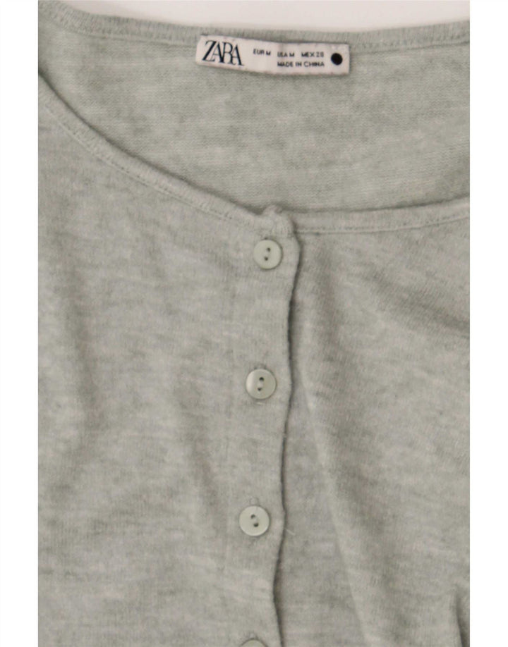 Sweter damski Zara Crop Cardigan UK 12 Średni szary nakrapiany