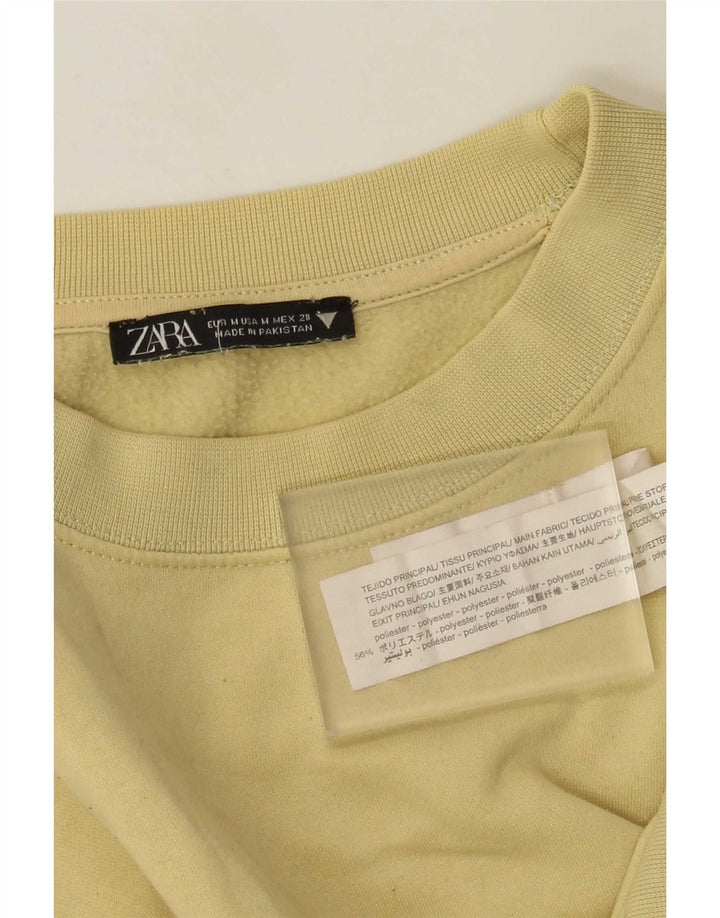 Damski sweter typu Crop Zara UK 14, średni żółty poliester