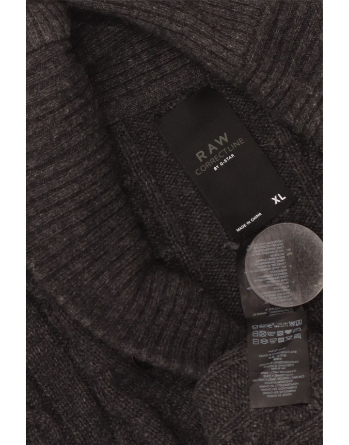 Męski sweter rozpinany G-Star XL, szara wełna owcza