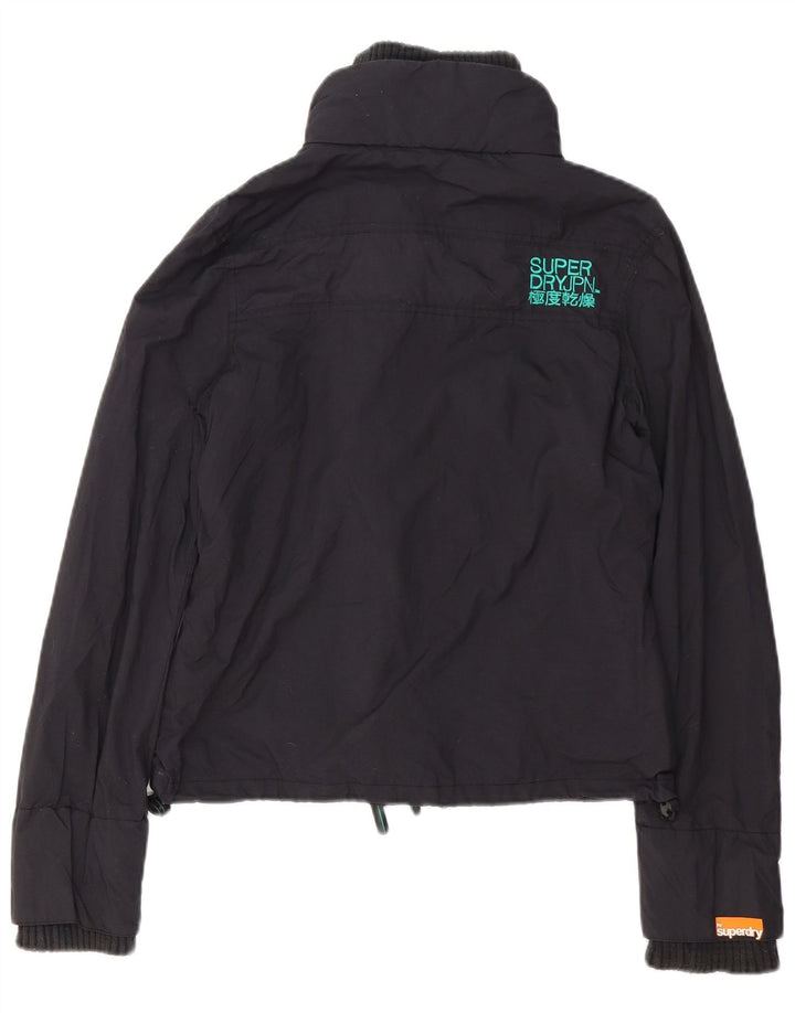 Damska kurtka wiatrówka Superdry Graphic UK 10, mała, czarna, poliester