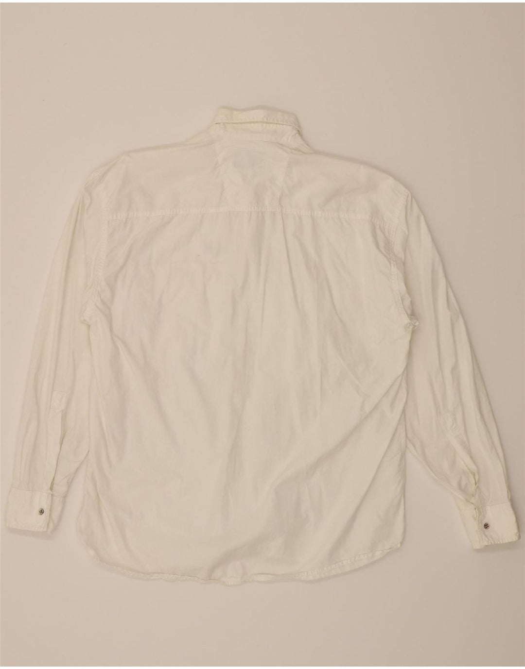VINTAGE Mens Graphic Shirt Large White Cotton Vintage Vintage and Second-Hand Vintage from Messina Hembry 