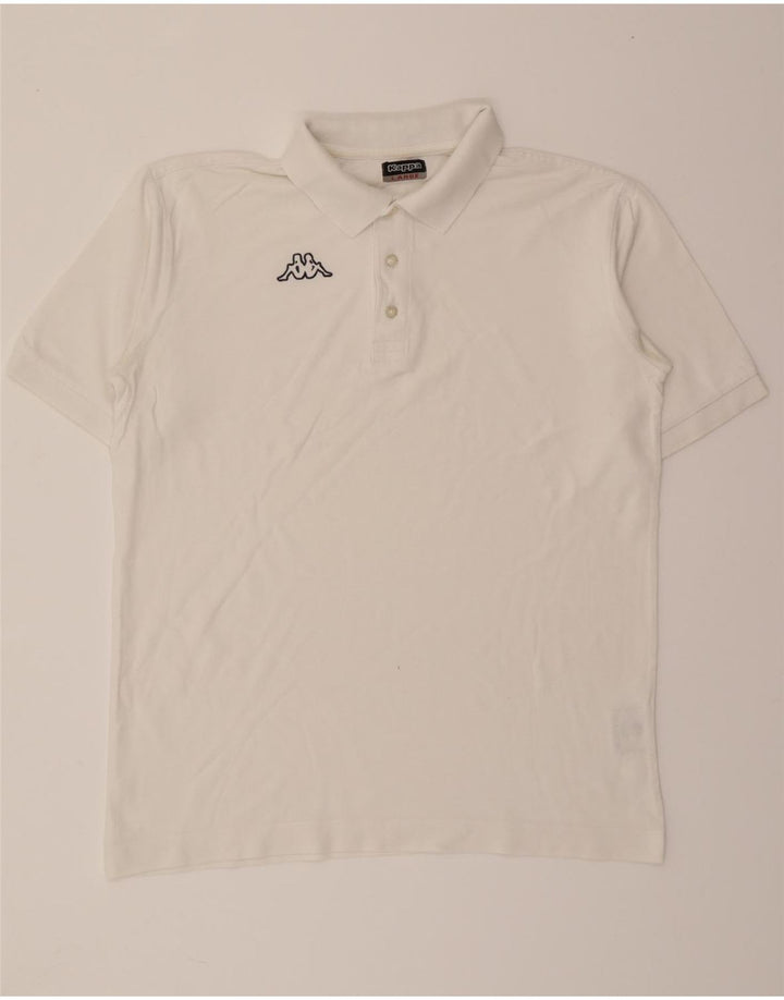 KAPPA Mens Polo Shirt Large White Cotton Vintage Kappa and Second-Hand Kappa from Messina Hembry 