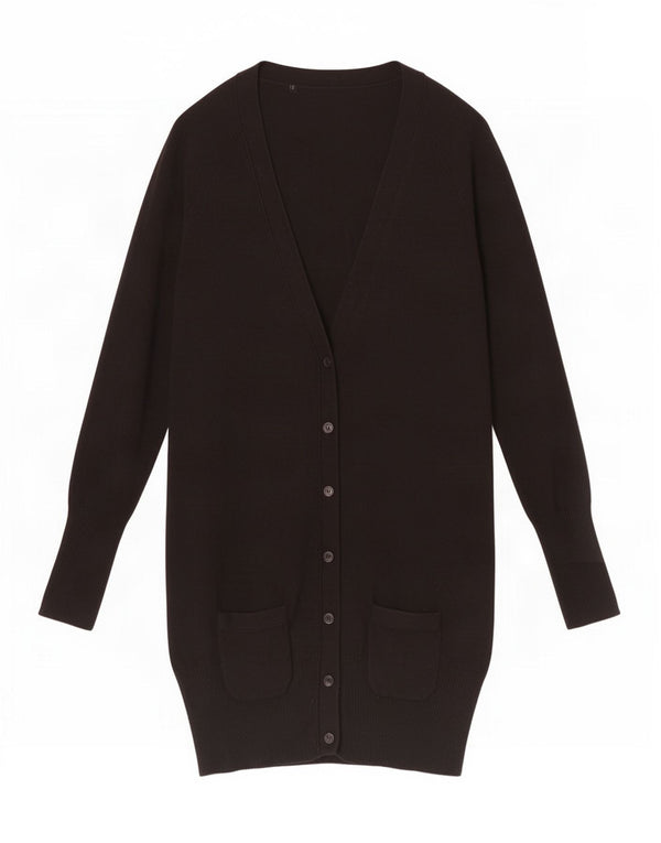 Damski sweter o przedłużonym fasonie Zara UK 12, średni czarny, bawełniany