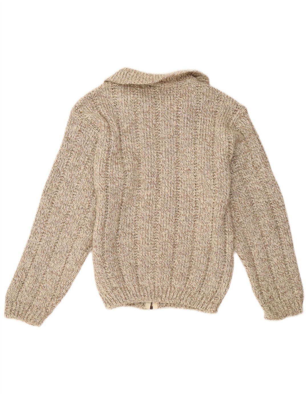 Sweter damski w stylu vintage, UK 14, średni brązowy, wełniany nakrapiany