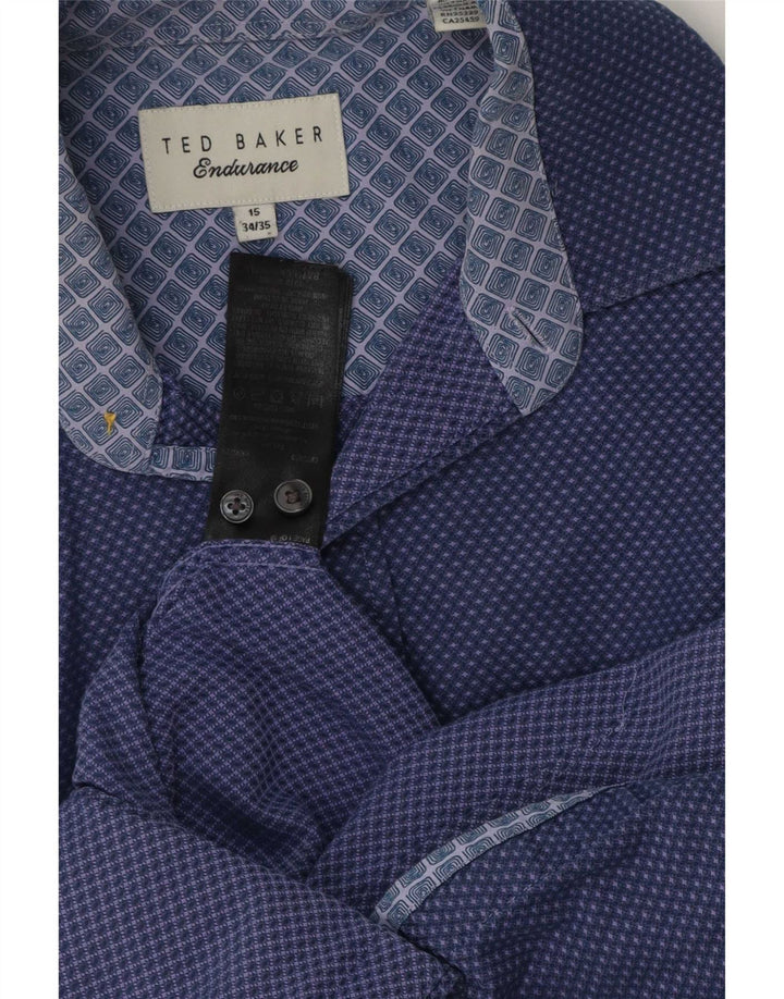 Koszula męska Ted Baker, rozmiar 15, średnia, granatowa, bawełniana w cętki
