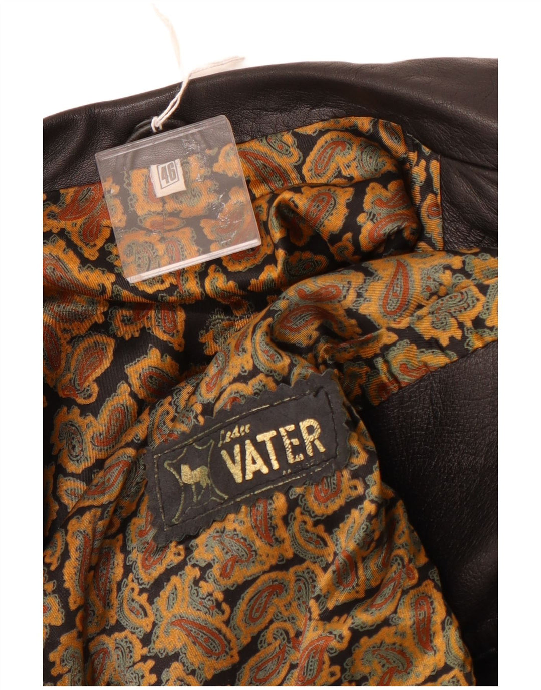 Vintage męska skórzana kurtka IT 46 mała czarna skóra