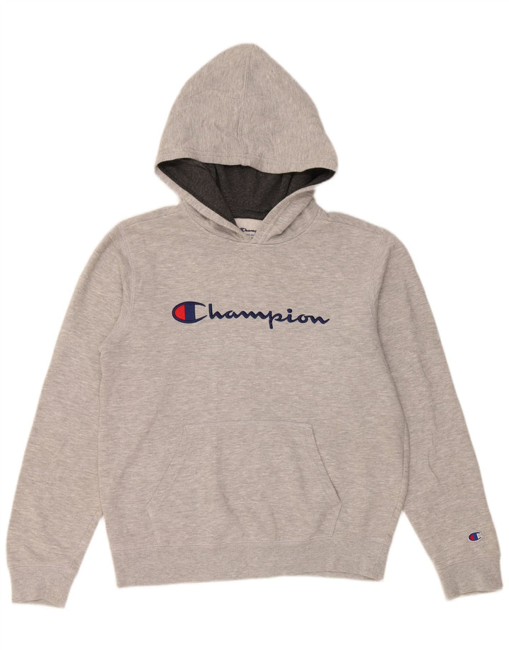Damska bluza z kapturem CHAMPION z grafiką UK 18 XL, szara, nakrapiana bawełna