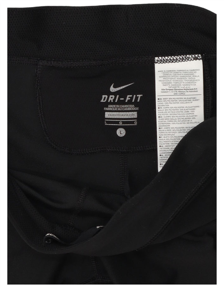 Damskie legginsy Nike Dri Fit Capri UK 14, duże, czarne, poliestrowe