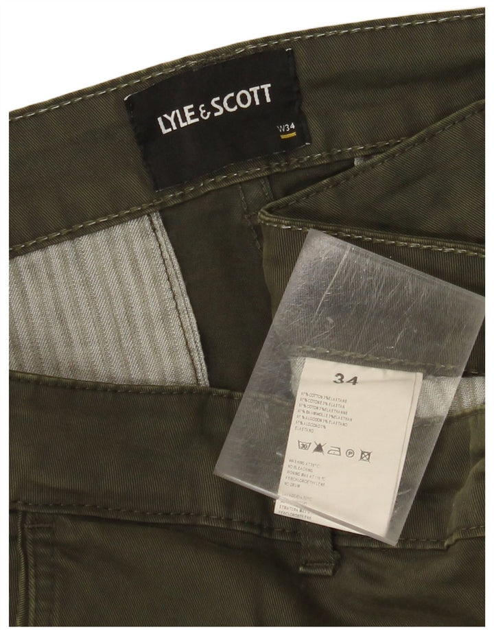 Męskie spodnie cargo LYLE & SCOTT W34 L34, bawełna khaki