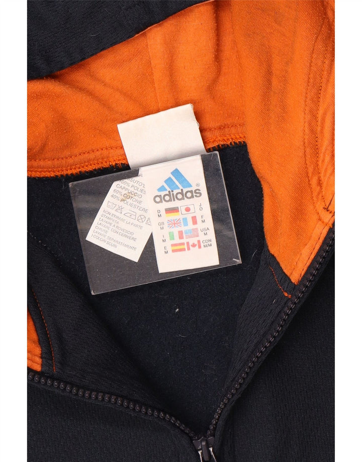 Męska bluza z kapturem i zamkiem błyskawicznym Adidas, średni granatowy poliester