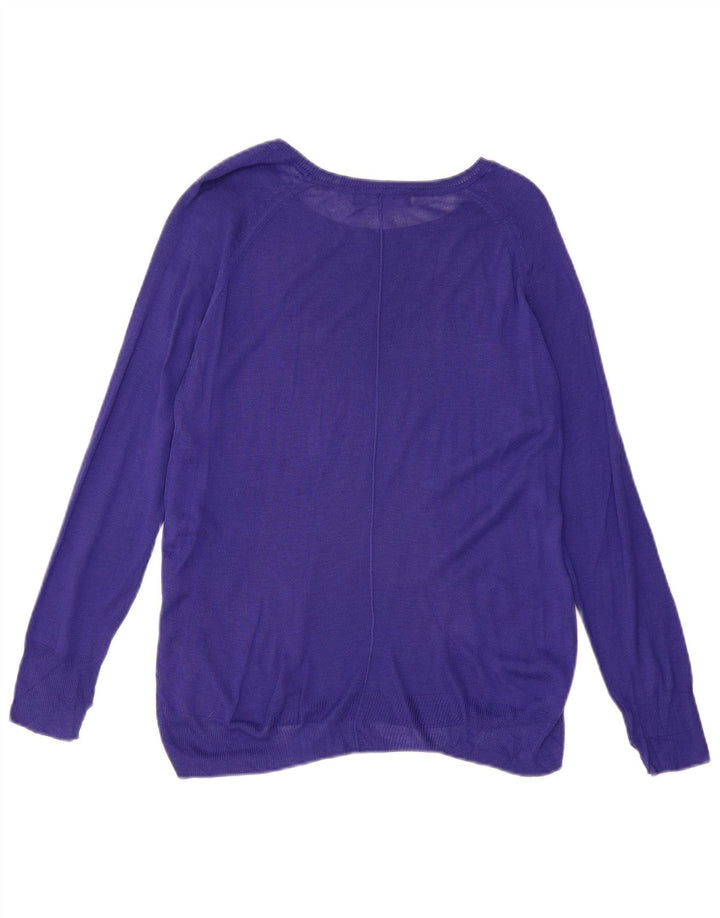 Damski sweter ZARA z dekoltem w łódkę UK 14 średni fiolet