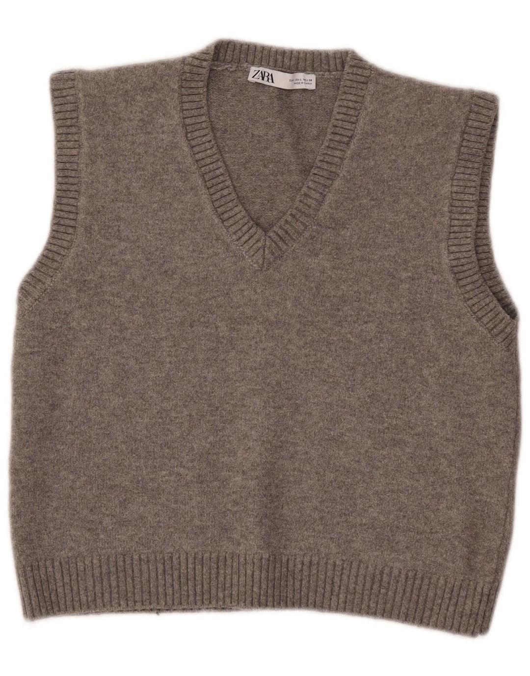 Damski podkoszulek Zara Crop Vest UK 14, duży, szary poliester