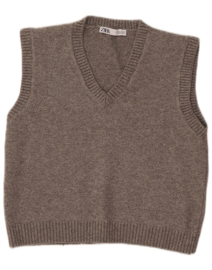 Damski podkoszulek Zara Crop Vest UK 14, duży, szary poliester