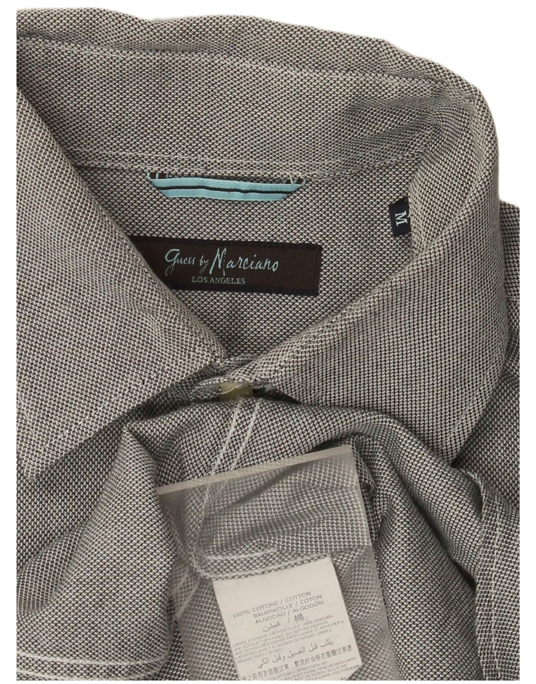 Koszula męska Guess By Marciano, średnioszara, bawełniana