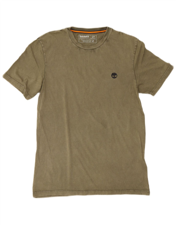 T-shirt męski Timberland o regularnym kroju, mały, bawełniany khaki