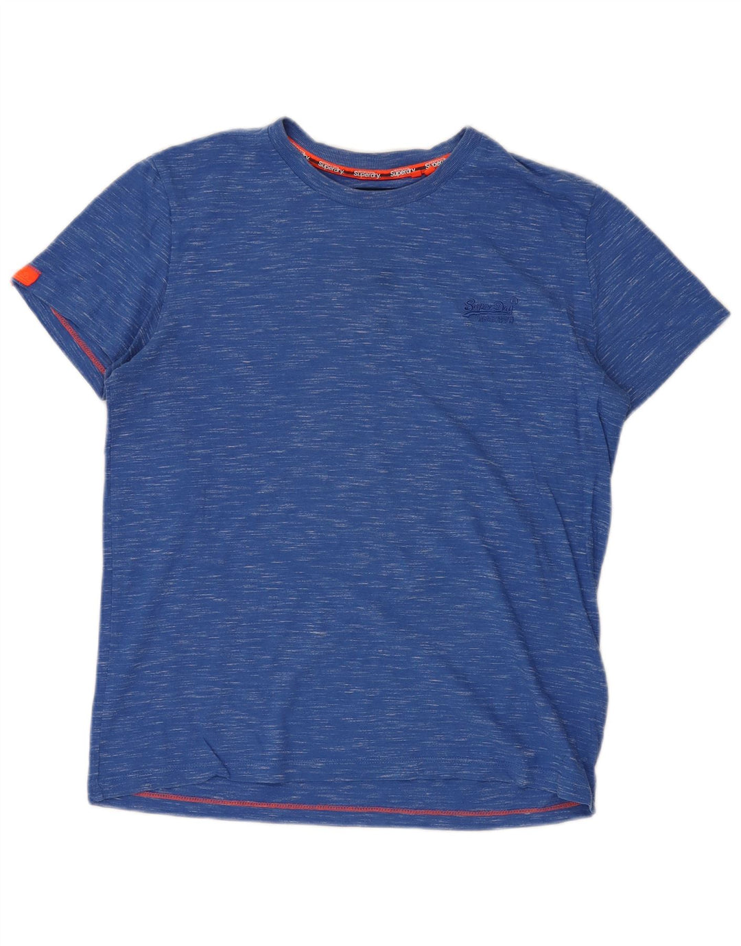 SUPERDRY Męski T-shirt Top, duży, niebieski, bawełniany w cętki